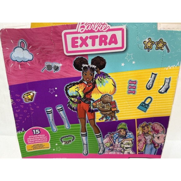 Barbie Extra #1 Shine Bright  doll with 15 styling Pieces includes Pet NEW - Picture 6 of 12